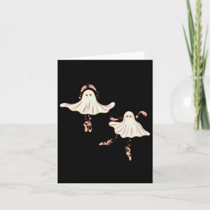 Niedliches Halloween Ghost Tancing Ballerina Karte