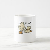 Niedliches Halloween Ghost Walking Ghost Cat Class Kaffeetasse (Mittel)