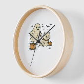 Niedliches Halloween Ghost Walking Ghost Cat Class Uhr (Winkel)