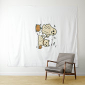 Niedliches Halloween Ghost Walking Ghost Cat Class Wandteppich (Beispiel (Horizontal))