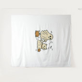 Niedliches Halloween Ghost Walking Ghost Cat Class Wandteppich (Vorderseite (Horizontal))