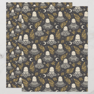 Niedliches Halloween Ghosts Lace - Gold Scrapbook 
