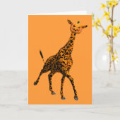 Niedliches Halloween-Giraffe Karte (Gelbe Blume)