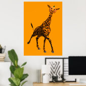 Niedliches Halloween Giraffe Poster (Heimbüro)