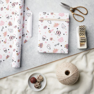 Niedliches Halloween-Glam-Geschenkpapier Geschenkpapier