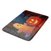 Niedliches Halloween-Glühdesign Badematte (Schrägansicht)