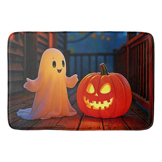 Niedliches Halloween-Glühdesign Badematte (Vorderseite)