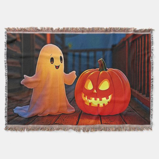 Niedliches Halloween-Glühdesign Decke (Vorderseite)