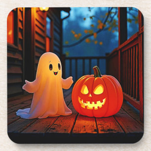 Niedliches Halloween-Glühdesign Getränkeuntersetzer