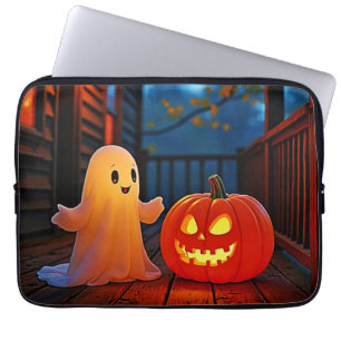 Niedliches Halloween-Glühdesign Laptopschutzhülle