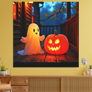 Niedliches Halloween-Glühdesign Leinwanddruck