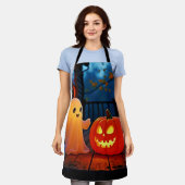 Niedliches Halloween-Glühdesign Schürze (Getragen)