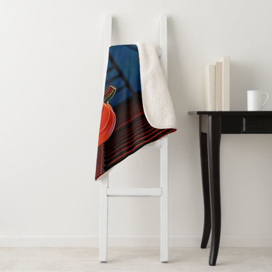 Niedliches Halloween-Glühdesign Sherpadecke (Beispiel)