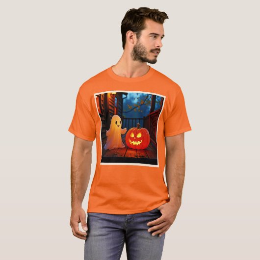 Niedliches Halloween-Glühdesign T-Shirt (Vorne ganz)