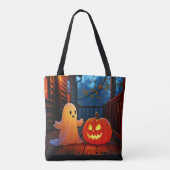 Niedliches Halloween-Glühdesign Tasche (Rückseite)