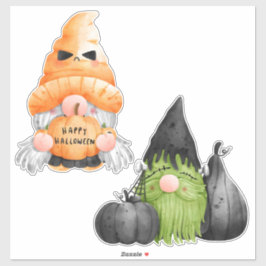Niedliches Halloween-Gnome Aufkleber