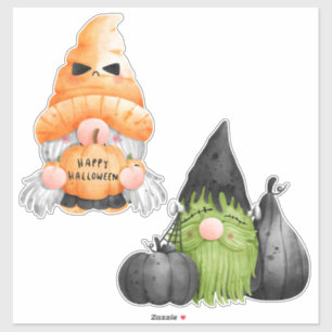 Niedliches Halloween-Gnome Aufkleber