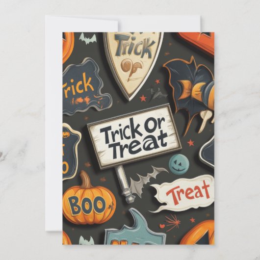 Niedliches Halloween-Gnome Einladung (Rückseite)