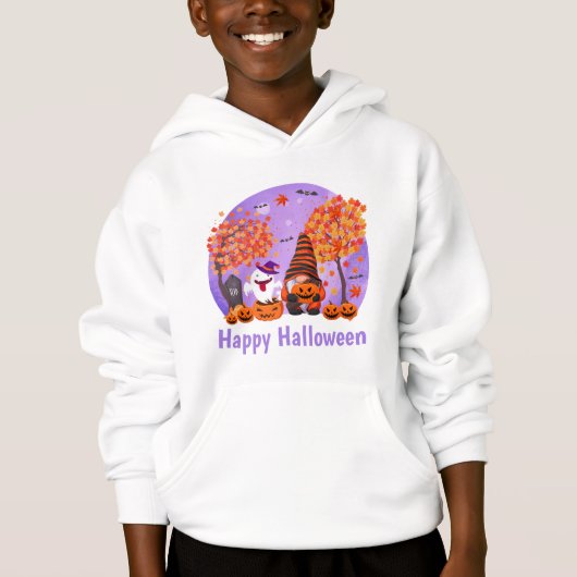 Niedliches Halloween Gnome und Geist mit Text Boy' Hoodie (Vorderseite)