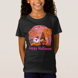 Niedliches Halloween Gnome und Geist mit Text Girl T-Shirt