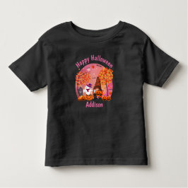 Niedliches Halloween-Gnome und Geist mit Text Kleinkind T-shirt