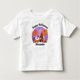 Niedliches Halloween-Gnome und Geist mit Text Kleinkind T-shirt