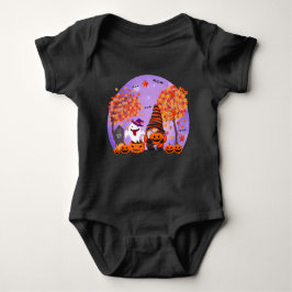 Niedliches Halloween-Gnome und Ghost-Baby-Bodysuit Baby Strampler