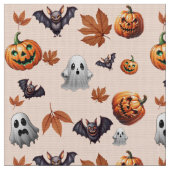 Niedliches Halloween-Herbstmuster Stoff (Nahaufnahme)