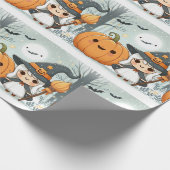 Niedliches Halloween Hexe Geschenkpapier (Ecke)