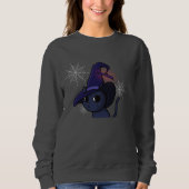 Niedliches Halloween-Hexe-Katzen-Cartoon-Zeichnen Sweatshirt (Vorderseite)