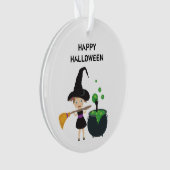 Niedliches Halloween Hexenhappy Halloween Ornament (Vorderseite)
