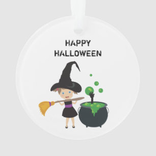 Niedliches Halloween Hexenhappy Halloween Ornament