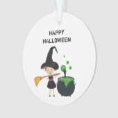 Niedliches Halloween Hexenhappy Halloween Ornament (Vorderseite)