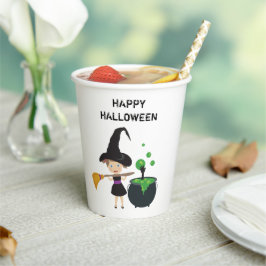 Niedliches Halloween Hexenhappy Halloween Pappbecher