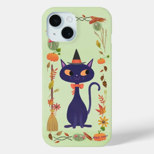 Niedliches Halloween Hexenkatze Case-Mate iPhone Hülle (Rückseite)