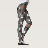 Niedliches Halloween Hexenkatze Ghost Pumpkin Leggings (Rechts)