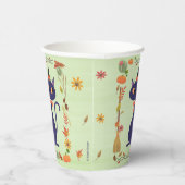 Niedliches Halloween Hexenkatze Green Pappbecher (Rechts)