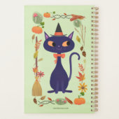 Niedliches Halloween Hexenkatze Planer (Rückseite)