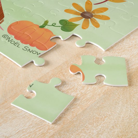 Niedliches Halloween Hexenkatze Puzzle (Seite)