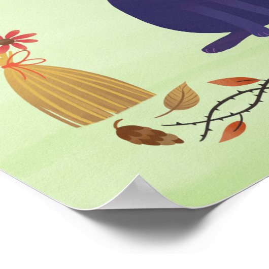 Niedliches Halloween Hexenkunstkunst Poster (Ecke)