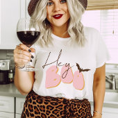 Niedliches Halloween Hey Boo Pink Orange Bat Funny Tri-Blend Shirt