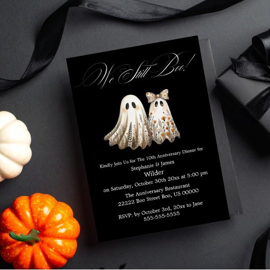 Niedliches Halloween-Hochzeitsfest Einladung