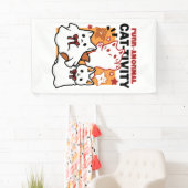 Niedliches Halloween-Katzen-Design im puranormalen Banner (Insitu)