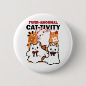 Niedliches Halloween-Katzen-Design im puranormalen Button (Vorderseite)