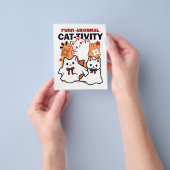 Niedliches Halloween-Katzen-Design im puranormalen Flyer (Gruppe)