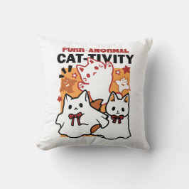 Niedliches Halloween-Katzen-Design im puranormalen Kissen