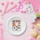 Niedliches Halloween-Katzen-Design im puranormalen Pappteller (Party)