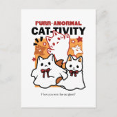 Niedliches Halloween-Katzen-Design im puranormalen Postkarte (Vorderseite)
