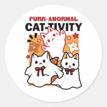 Niedliches Halloween-Katzen-Design im puranormalen