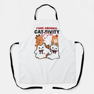 Niedliches Halloween-Katzen-Design im puranormalen Schürze